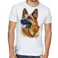 Camiseta adulto ou infantil cachorro cão dog pastor alemão german Shepherd - Foto 2