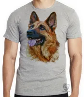 Camiseta adulto ou infantil cachorro cão dog pastor alemão german Shepherd - Foto 3