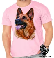 Camiseta adulto ou infantil cachorro cão dog pastor alemão german Shepherd - Foto 4