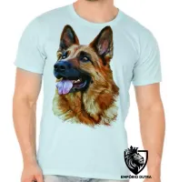 Camiseta adulto ou infantil cachorro cão dog pastor alemão german Shepherd - Foto 5