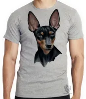 Camiseta adulto ou infantil cachorro cão dog pinscher preto marrom - Foto 4