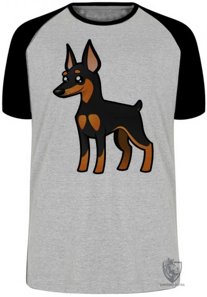 Camiseta adulto ou infantil cachorro cão dog pinscher raça canina Imagem