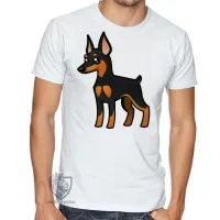 Camiseta adulto ou infantil cachorro cão dog pinscher raça canina - Foto 3