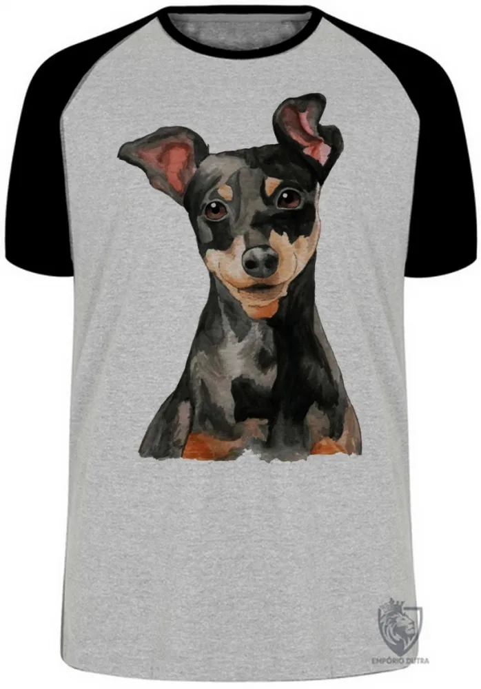 Camiseta adulto ou infantil cachorro cão dog pinscher raça pequena