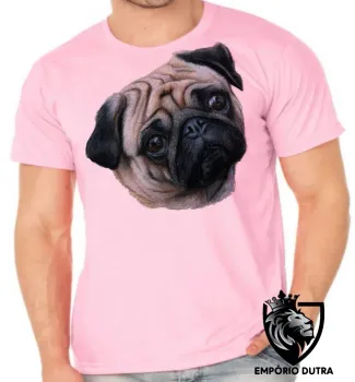 Camiseta adulto ou infantil cachorro cão dog pug raça canina - Foto 2