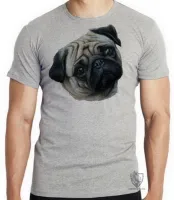 Camiseta adulto ou infantil cachorro cão dog pug raça canina - Foto 4