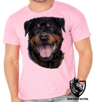 Camiseta adulto ou infantil cachorro cão dog rottweiler raça canina - Foto 2