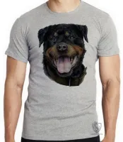 Camiseta adulto ou infantil cachorro cão dog rottweiler raça canina - Foto 4