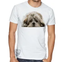 Camiseta adulto ou infantil cachorro cão dog Shih tzu raça canina - Foto 2