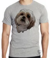 Camiseta adulto ou infantil cachorro cão dog Shih tzu raça fofo lindo - Foto 3