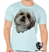 Camiseta adulto ou infantil cachorro cão dog Shih tzu raça fofo lindo - Foto 5