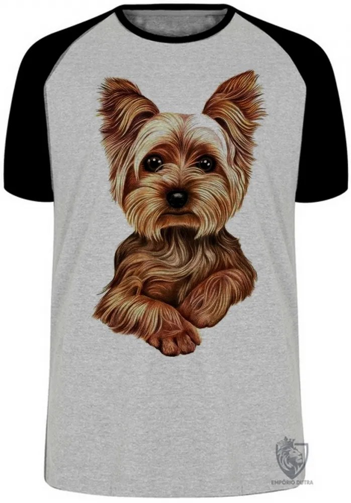 Camiseta adulto ou infantil cachorro cão dog Yorkshire fofo raça
