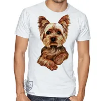 Camiseta adulto ou infantil cachorro cão dog Yorkshire fofo raça - Foto 3