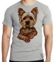 Camiseta adulto ou infantil cachorro cão dog Yorkshire fofo raça - Foto 4