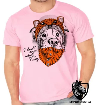 Camiseta adulto ou infantil Cachorro I dont care what you say - Foto 2