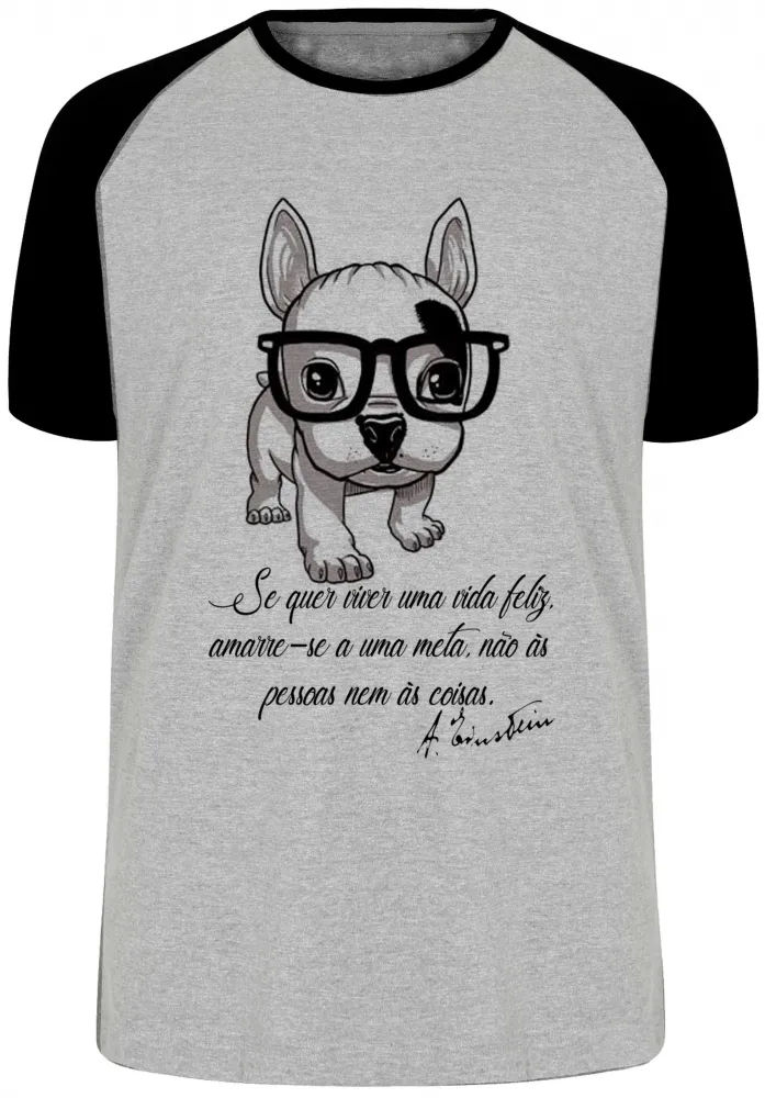 Camiseta adulto ou infantil Cachorro Nerd frase Einstein