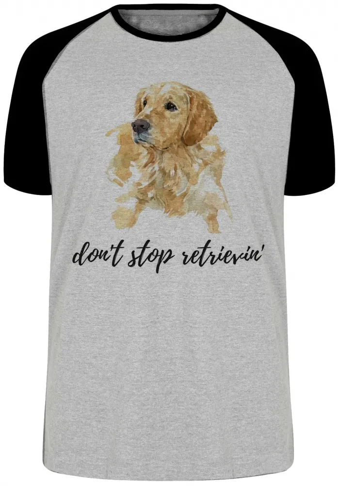 Camiseta adulto ou infantil dont stop cachorro golden retriever Imagem