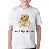 Camiseta adulto ou infantil dont stop cachorro golden retriever - Foto 3