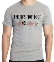 Camiseta adulto ou infantil friends not food animais comida vegatariano - Foto 3