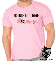 Camiseta adulto ou infantil friends not food animais comida vegatariano - Foto 4