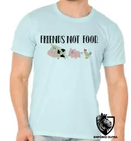 Camiseta adulto ou infantil friends not food animais comida vegatariano - Foto 5