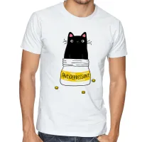 Camiseta adulto ou infantil Gatinho antedepressivo gato cat - Foto 3
