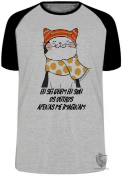 Camiseta adulto ou infantil Gatinho eu sei quem eu sou gato felino