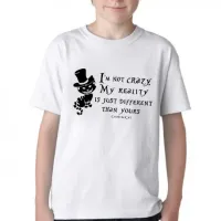 Camiseta adulto ou infantil Gato de Cheshire Im not crazy - Foto 3