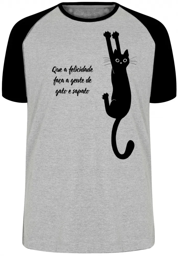 Camiseta adulto ou infantil gato e sapato cat gatinho felino