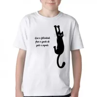 Camiseta adulto ou infantil gato e sapato cat gatinho felino - Foto 3