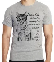 Camiseta adulto ou infantil Gato nerd mouse boca rato - Foto 3