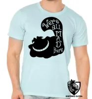 Camiseta adulto ou infantil gato Were all mad here gato cat preto black - Foto 5
