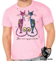 Camiseta adulto ou infantil Gatos you are my soulmate cat - Foto 2