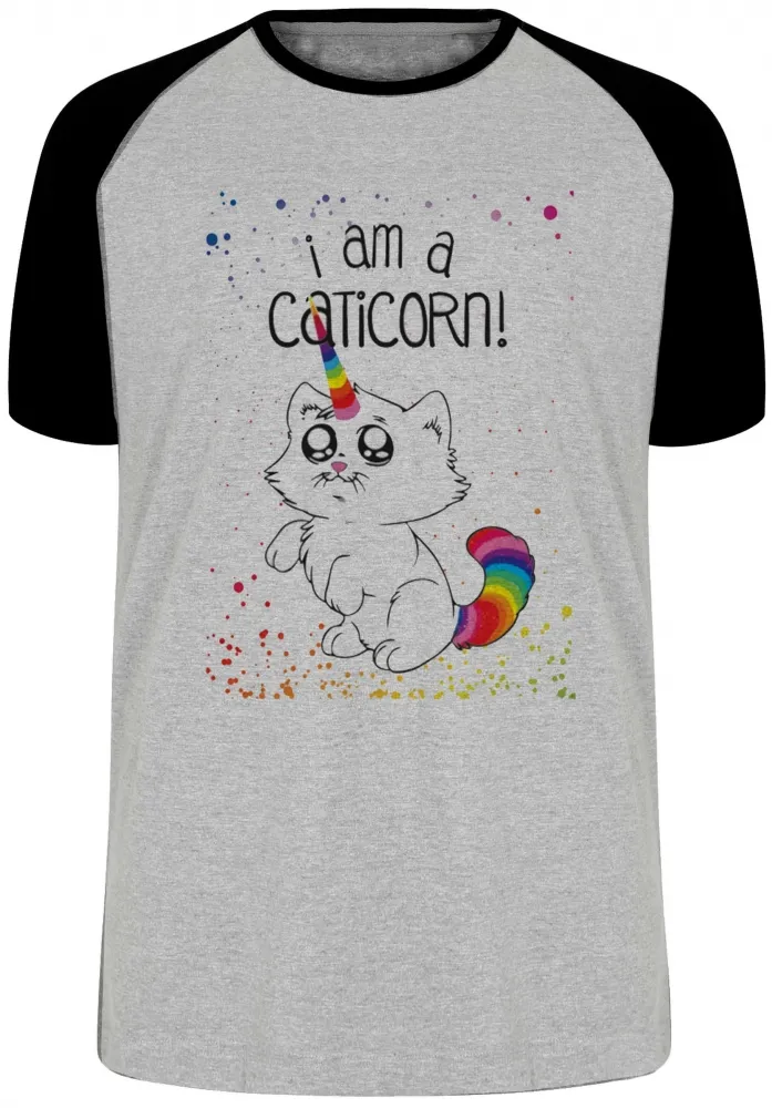 Camiseta adulto ou infantil I am a caticorn gato unicórnio Imagem