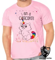 Camiseta adulto ou infantil I am a caticorn gato unicórnio - Foto 2