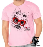 Camiseta adulto ou infantil I love yorkie cachorro cão dog - Foto 2