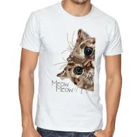 Camiseta adulto ou infantil Meow gato cat espiando felino gatinho - Foto 3