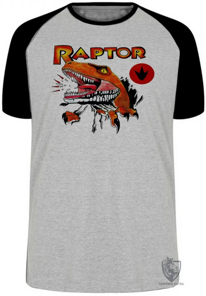 Camiseta adulto ou infantil Raptor dinossauro