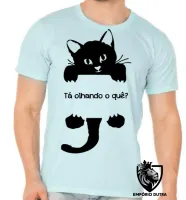 Camiseta adulto ou infantil gato gatinho Tá olhando o quê - Foto 5