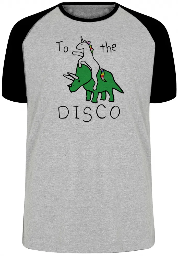 Camiseta adulto ou infantil To the disco dinossauro unicórnio Imagem