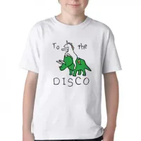 Camiseta adulto ou infantil To the disco dinossauro unicórnio - Foto 3