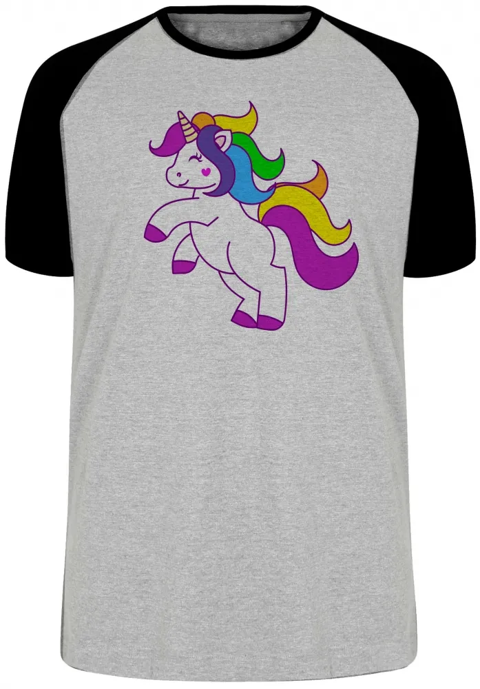 Camiseta adulto ou infantil unicornio cavalo colorido mitologia