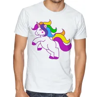 Camiseta adulto ou infantil unicornio cavalo colorido mitologia - Foto 2
