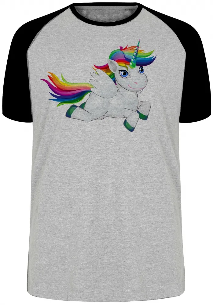 Camiseta adulto ou infantil unicornio cavalo colorido salto Imagem