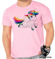 Camiseta adulto ou infantil unicornio cavalo colorido salto - Foto 2