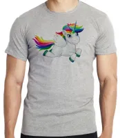Camiseta adulto ou infantil unicornio cavalo colorido salto - Foto 4