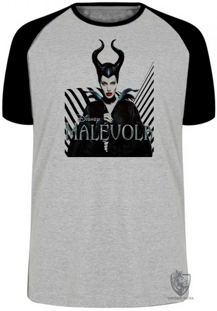 Camiseta adulto ou infantil Malévola vilã disney bruxa Imagem