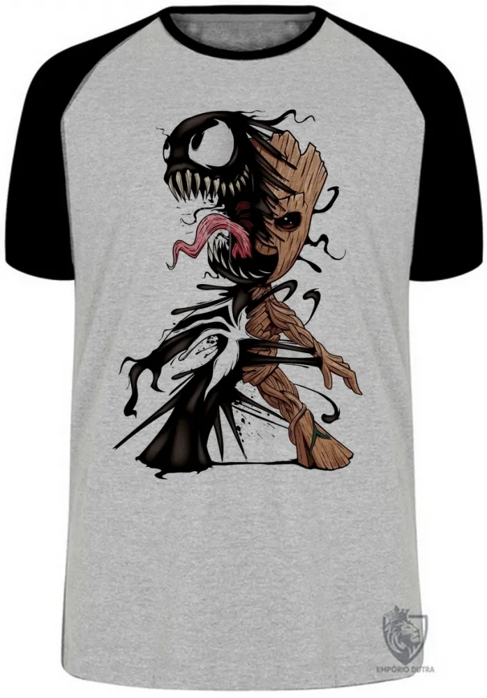 Camiseta adulto ou infantil venom homem aranha groot marvel guardioes galaxia Imagem