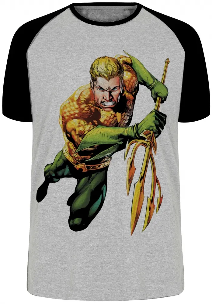 Camiseta adulto ou infantil aquaman super herói liga justiça Imagem
