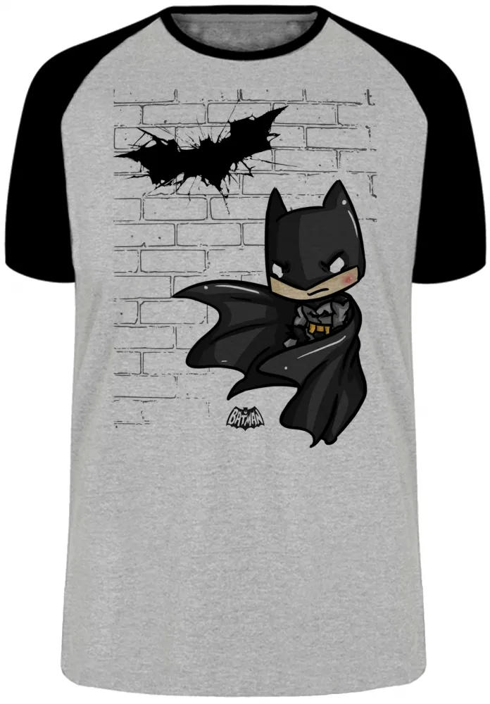 Camiseta adulto ou infantil Batman pequeno muro herói